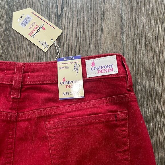 NWT Comfort Denim Mini Skirt Belted Size 13/14 - Picture 6 of 9